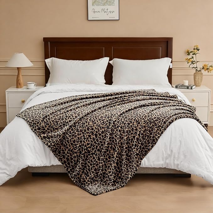 Edenleaf Leopard Print Blanket Fleece Throw - Image 7