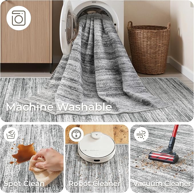 2x10 Runner Rug Non Slip, Washable Hallway Runner Rug, Laundry Room, Soft - Image 8