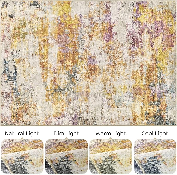 LOONGRUG 12x18 Area Rug Washable Large Neutral Modern Living Room Rugs | - Image 9