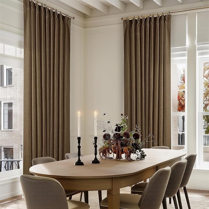 Dutch Cocoa Pinch Pleat Linen Curtains 120 Inches Long 60 Inch Wide 1 Panel | - Image 6
