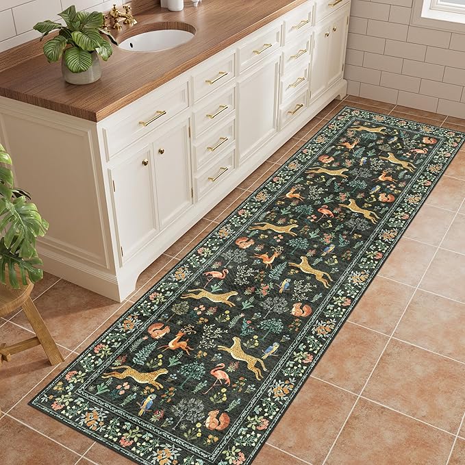 DUKINO 2x10 Kitchen Runner Rug, Soft Non Slip Animal Washable Rug, Non-Shedding - Image 3