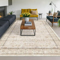 Ivory 5x8 Area Rug for Bedroom, Home Office, Washable Non Slip Dinning Rugs for by HazoHaus