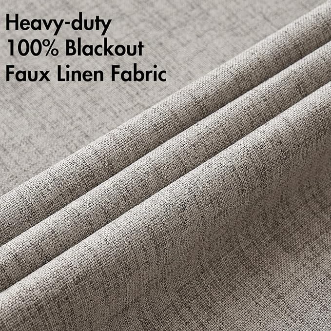MIULEE 100% Blackout Linen Curtains - Image 5