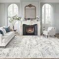 Soalmost 9x12 Area Rugs for Living Room Washable Rug Non-Slip Blue/Ivory | by Soalmost