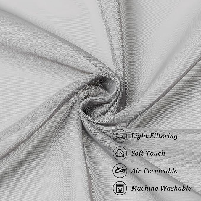 Chyhomenyc Light Grey Sheer Valance - Image 6