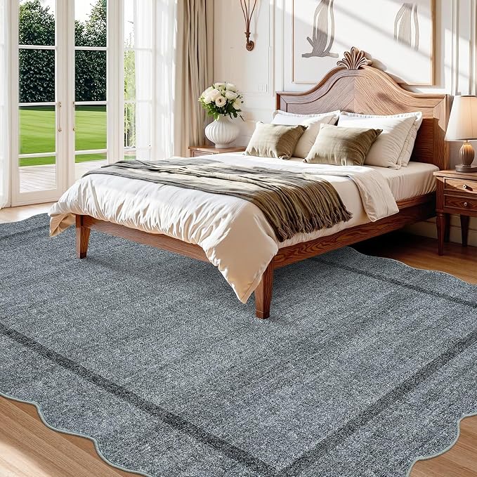 GarveeHome Scalloped Area Rug 4x6 Washable Rug Modern Floor Cover Soft Low Pile - Image 2