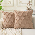 Set of 2 Soft Moroccan Throw Pillow Covers 20x20 Inch Plush Boho Decorative by Cozoomy