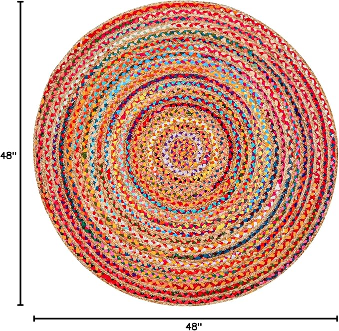 Hausattire Boho Braided Round Rug - Image 2