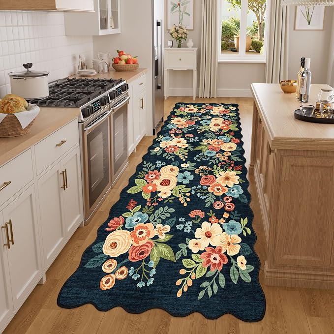 DUKINO 3x8 Kitchen Runner Rug, Floral Washable Rug - Image 5