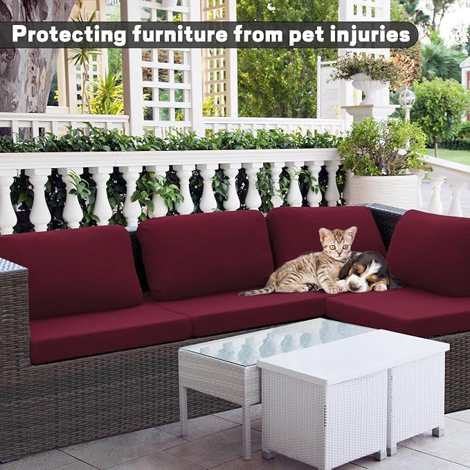 8Pcs Outdoor Cushion Covers, Elastic Patio Cushion Covers | Washable, - Image 3
