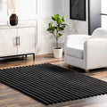 nuLOOM Kai Charcoal Striped Washable Area Rug by nuLOOM