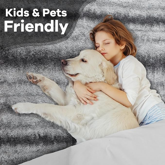4x6 Grey Fluffy Soft Area Rug Non-Slip - Image 6