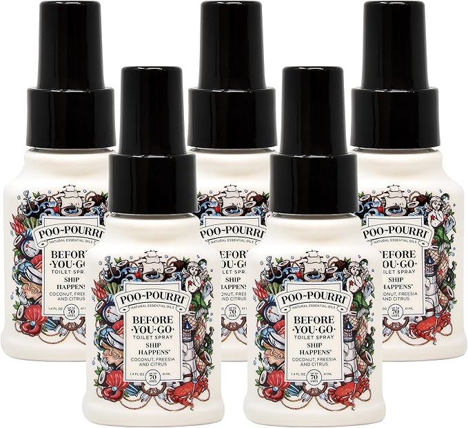 Poo-Pourri Ship Happens Before You Go Toilet Spray 1.4 Ounce Bottle, 5 Pack