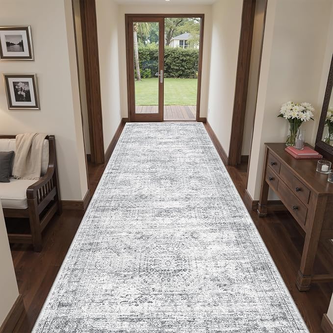 4x10 Runner Rug Non Slip, Washable Hallway Runner Rug, Nursery Room, Soft - Image 5