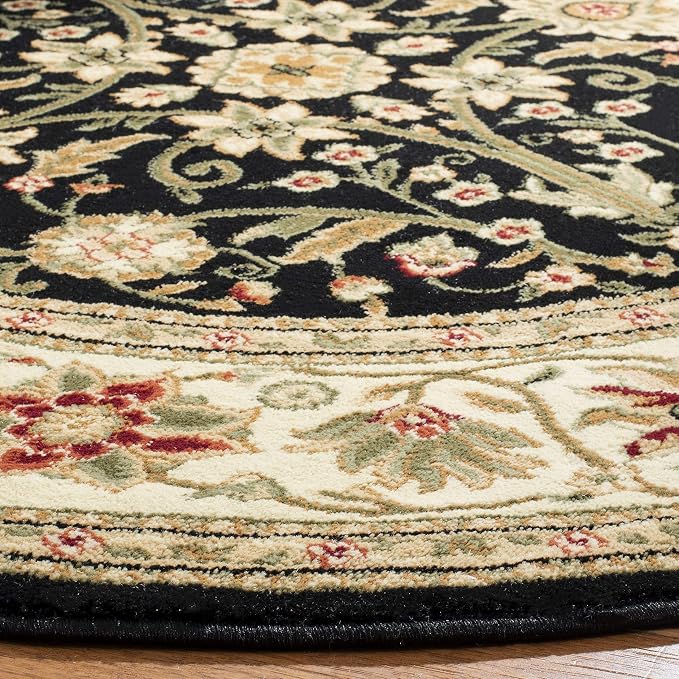 SAFAVIEH Lyndhurst Collection 8' Round Black/Ivory LNH212A Traditional Oriental - Image 6