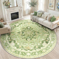 RELEANY Washable Area Rug, Round 8ft, Water Repellent, Pet Friendly, Vintage by RELEANY