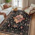 RELEANY Washable Area Rug, Water Repellent, Pet Friendly, Vintage Floral Boho by RELEANY
