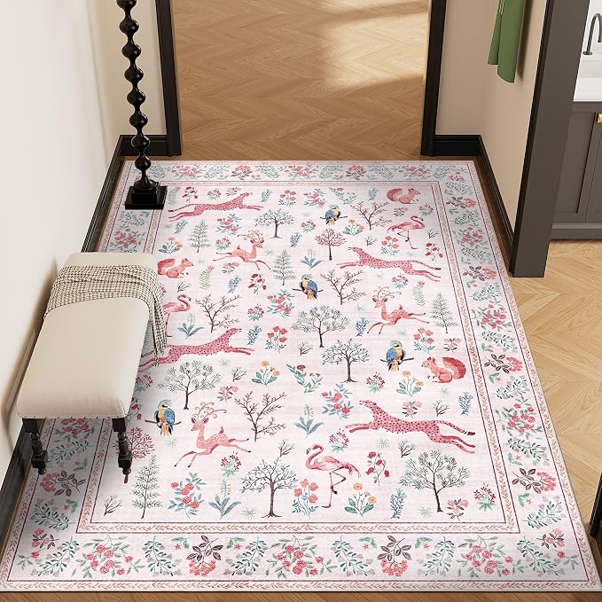 DUKINO 3x5 Rug, Washable Animal Area Rug - Image 5