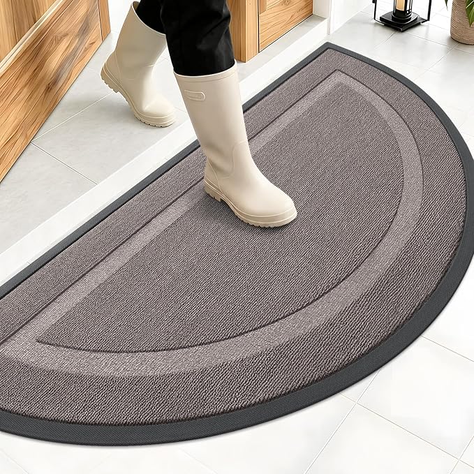 OLANLY Half Circle Front Door Mat Outside 47x23 All-Season Rubber Doormat | by OLANLY