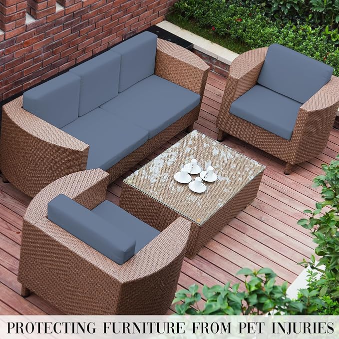 12PCS Patio Cushion Covers, Patio Furniture Couch Seat Slipcovers | Washable - Image 6