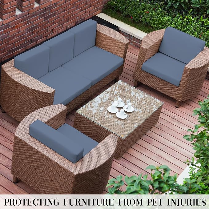 8PCS Patio Cushion Covers.Patio Furniture Couch SeatSlipcovers | Washable - Image 6