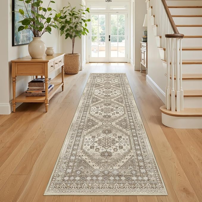 Runner Rug 2x8 Runners for Hallways Non Slip Washable Rugs, Low Pile Soft by Restydon