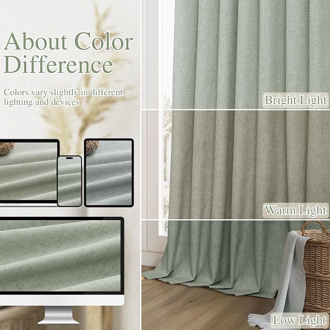 100% Blackout Curtains 90 Inch Length 2 Panels Set - Image 7