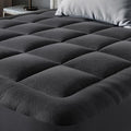 Ultra Soft King Size Mattress Topper - Viscose Made from Bamboo Pillow Top Mattress Pad for Back Pain Relief - Naturally Cooling for Hot Sleepers, Black