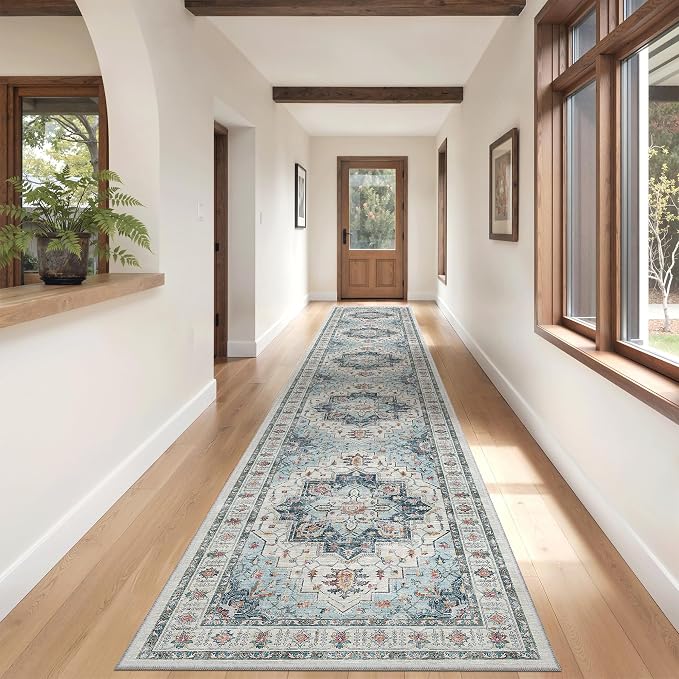 Madane Hallway Runner Rug 2'6''x16' Kitchen Runners Vintage, Soft Low Pile - Image 3