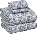 RUVANTI Flannel Sheets Queen Size - 100% Cotton Double Brushed Bed Sheets, Deep Pockets 16 Inches Queen Sheet Set, All Seasons Breathable & Extra Soft - Warm & Cozy, 4 Piece, Damask
