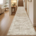 Soalmost Hallway Runner Rug 2'6" x 12' Washable Long Kitchen Rugs Brown | by Soalmost