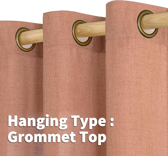YoungsTex Terracotta Linen Curtains 84 Inches Long - Image 6