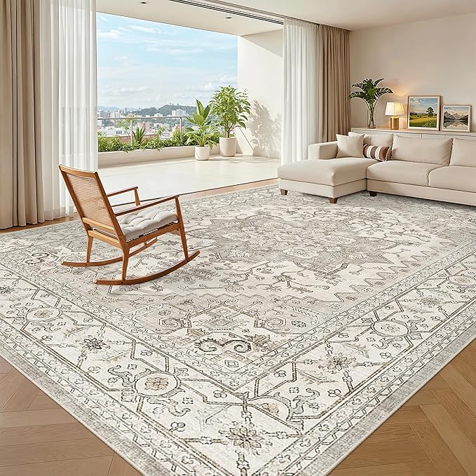 Madane 8x10 Area Rugs for Living Room, Non-Slip Washable Rug, Soft Low Pile by Madane