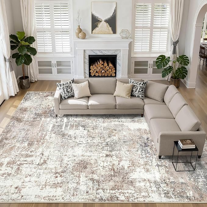 LOONGRUG 10x13 Area Rug Washable Large Neutral Modern Living Room Rug | by LOONGRUG