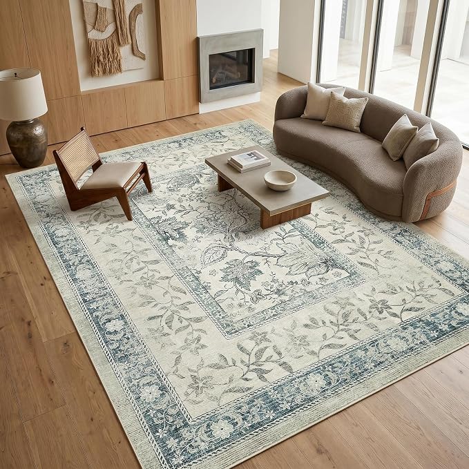 GarveeHome Vintage Blue Area Rug 10x13 - Image 4