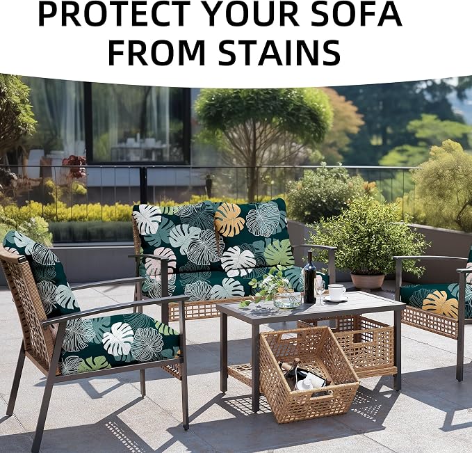 8PCS Patio Cushion Covers.Patio Furniture Couch SeatSlipcovers | Washable - Image 4