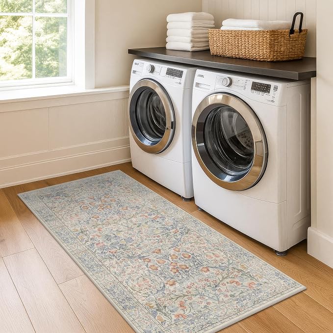 Washable Bathroom Runner Rug 2x5, Non Slip Runner - Image 3