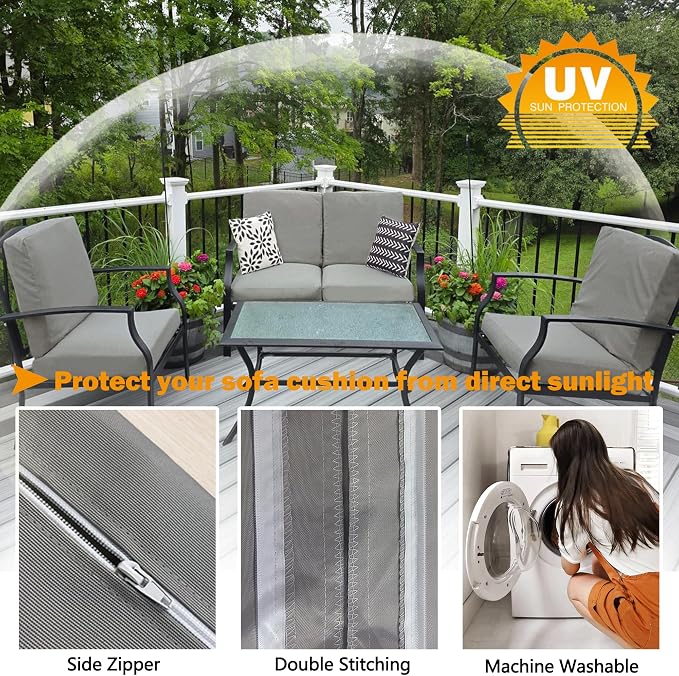 Sqodok Outdoor Cushion Covers 18x18 inch, Wicker Chair - Image 5