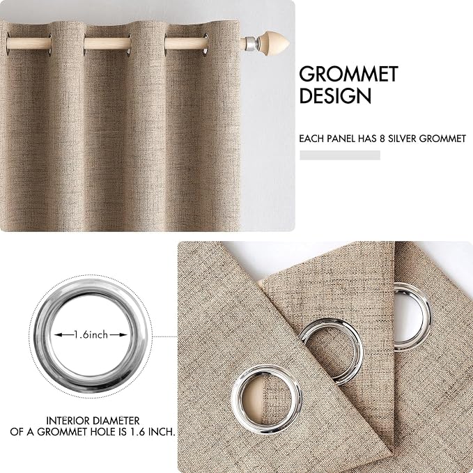MIULEE 100% Blackout Linen Curtains - Image 4