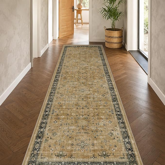 Boho Washable 3x10 Extra Long Runners by HazoHaus