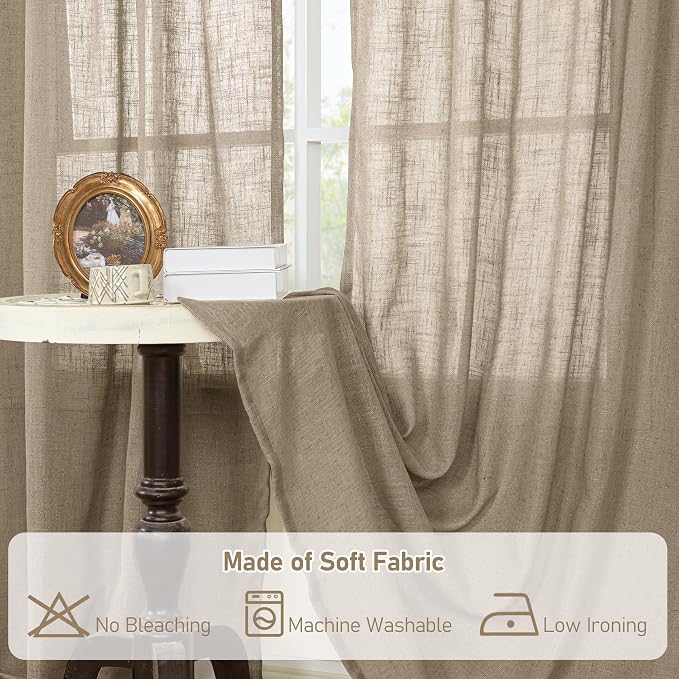Short Linen Curtains 30 Inch Length - Image 8