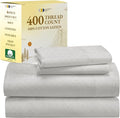 California Design Den Full Size Bed Sheets Set - 400 Thread Count Sateen, Natural 100% Cotton Sheets Full Size, Deep Pocket Cooling and Durable Bedding Set - Taupish-Sage Crosshatch