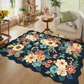 DUKINO 4x6 Area Rug, Non Slip Floral Washable Living Room Rug, Stain Resistant by DUKINO