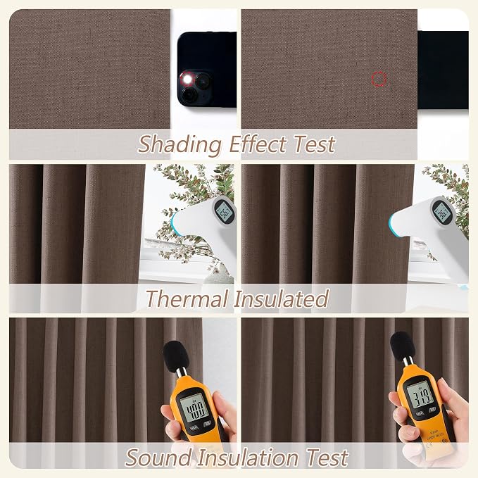 100% Blackout Curtains 120 Inch Length 2 Panels Set - Image 5