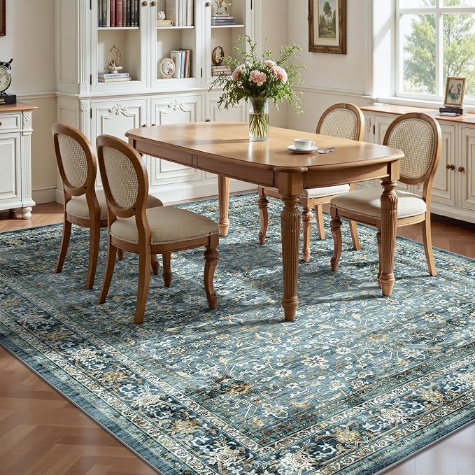 6x9 Area Rugs - Washable Vintage Retro Living Room Rug, Soft Ultra Thin Non - Image 4