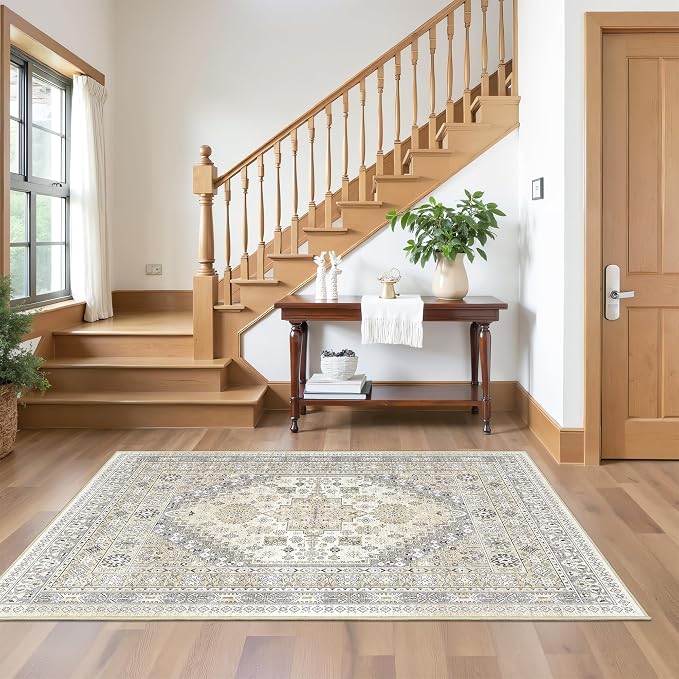 4x6 Area Rugs for Living Room, Non Slip Rugs for Bedroom, Low Pile Soft - Image 5
