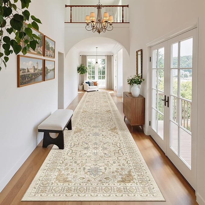Madane Hallway Runner Rug 2'6''x16' Kitchen Runners Vintage, Soft Low Pile - Image 3