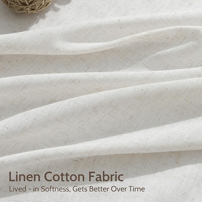 Natural Linen Curtains 80 Inch Length - Image 4