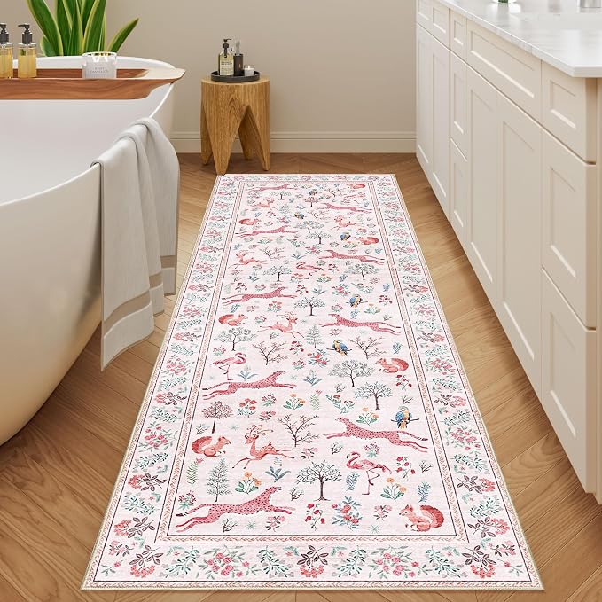 DUKINO 2x6 Runner Rug, Washable Animal Kitchen Rugs Non Slip, Low Pile - Image 9