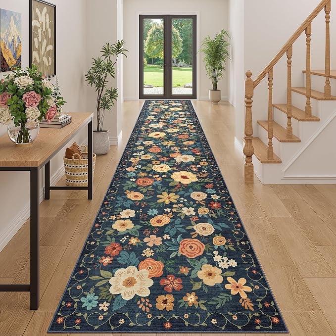 DUKINO 3x16 Runner Rug for Hallway, Non Slip Long Washable Rug, Low Pile by DUKINO